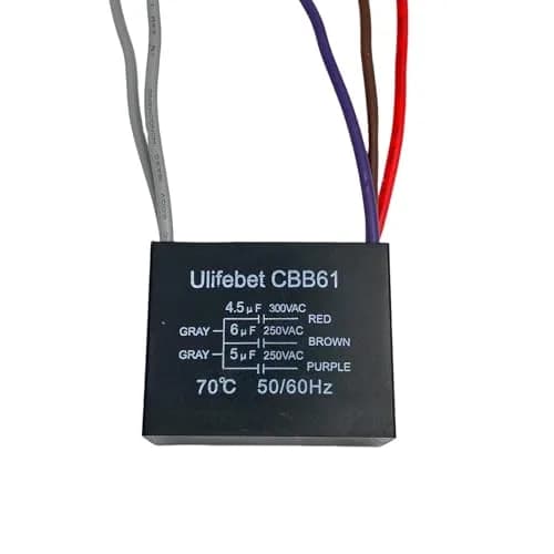 YJZR CBB61 Ceiling Fan Capacitor 4.5uf+6uf+5uf 5 Wire 250V | Controls Fan Speed & Start Mechanisms thumbnail 3
