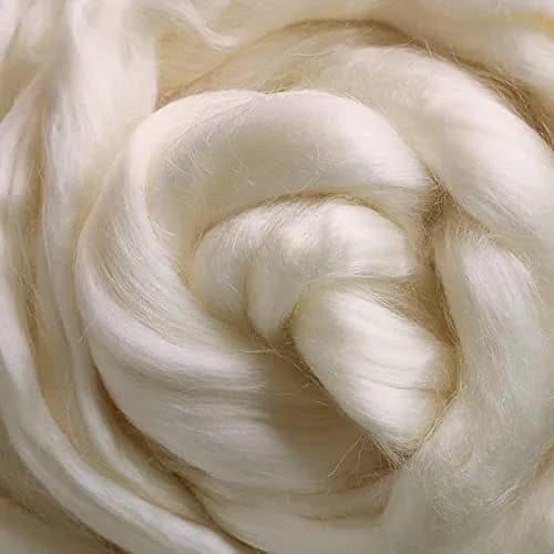 Living Dreams Yarn Bright White Tussah Silk Fiber for Soap Making & Felting | Premium Grade 50g thumbnail 6
