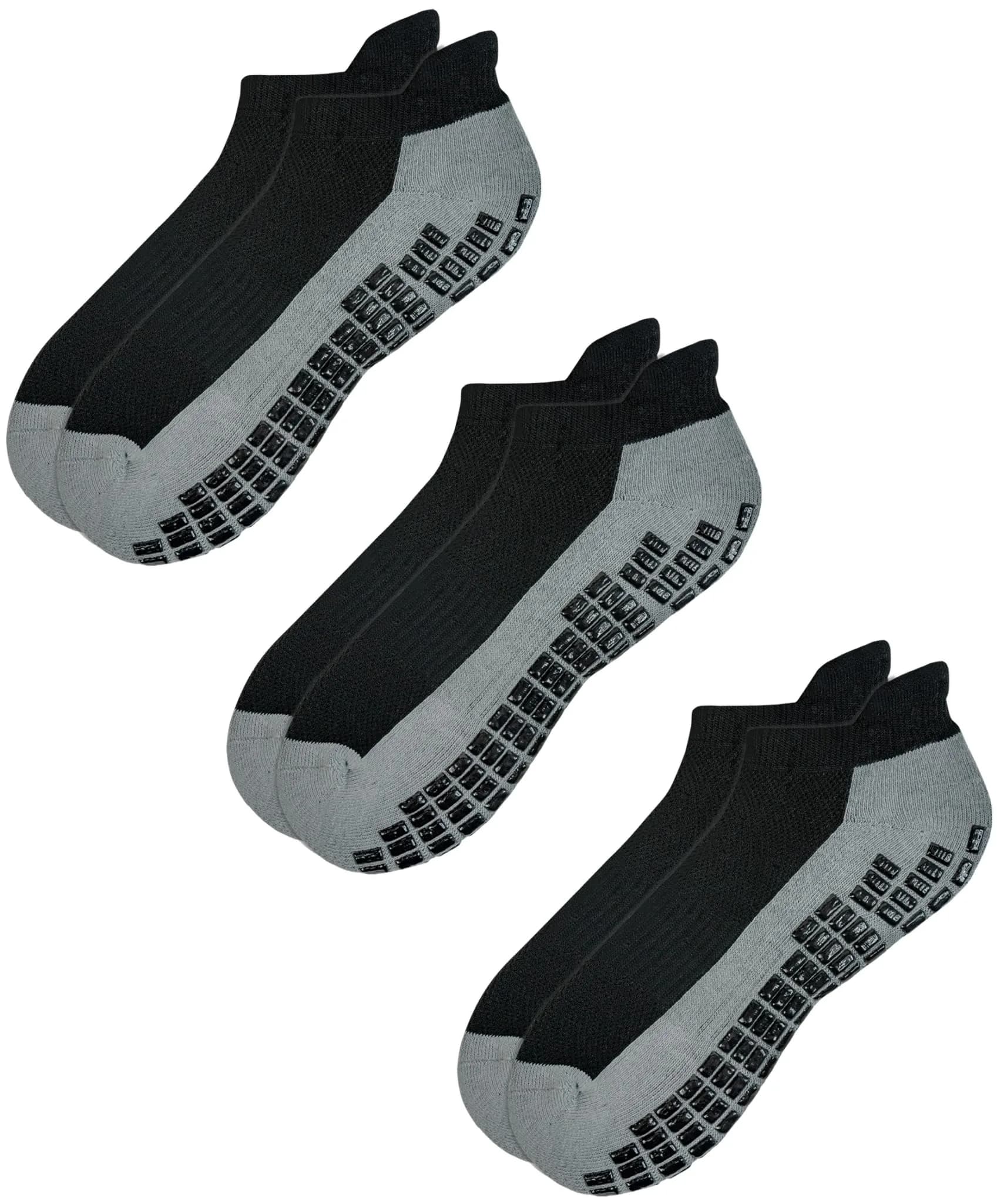 RATIVE Super Grips Anti Slip Socks for Adults Men Women | Non Skid Yoga Hospital Socks (Medium, 3-Pairs/Black) - main product image