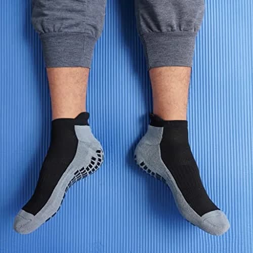 RATIVE Super Grips Anti Slip Socks for Adults Men Women | Non Skid Yoga Hospital Socks (Medium, 3-Pairs/Black) thumbnail 6