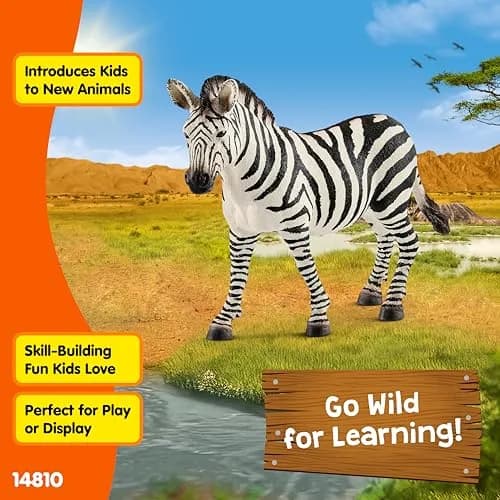 Schleich Zebra Female Wild Life Figurine 10.5 cm (4.1 inches) | Realistic Educational Toy for Kids 3-8 thumbnail 4