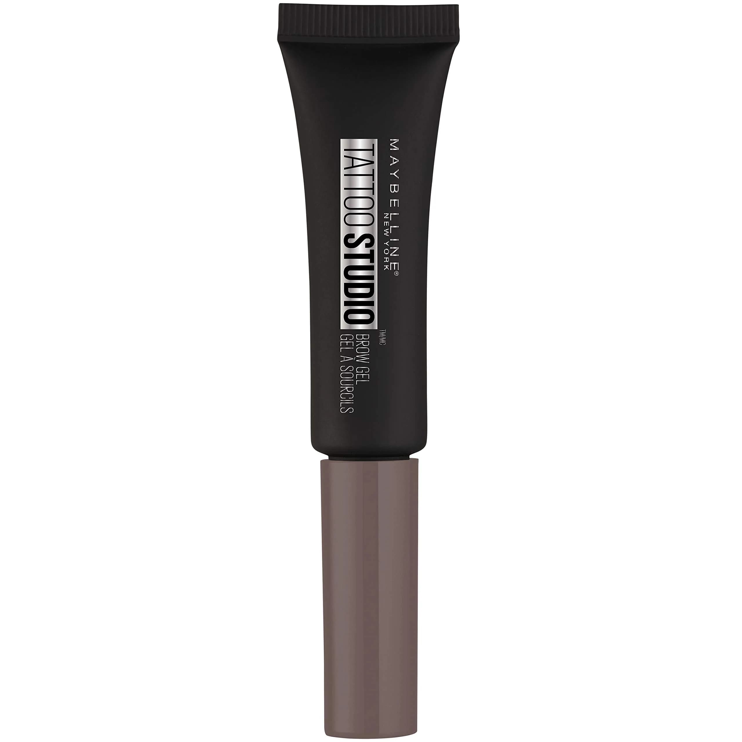 Maybelline TattooStudio Waterproof Eyebrow Gel Makeup Deep Brown 0.23 Fl Oz (6.8ml) | Smudge-Proof & Transfer-Resistant — Medium Brown
