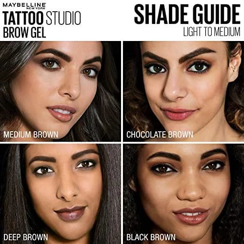 Maybelline TattooStudio Waterproof Eyebrow Gel Makeup, Medium Brown, 0.23 Fl Oz (7 ml) | Smudge-Proof & Transfer-Resistant thumbnail 8