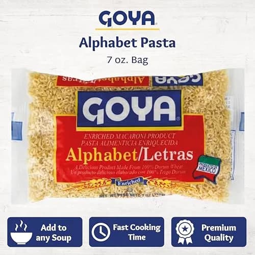 Goya Alphabet Pasta 7oz | Fun Noodles for Soups & Kids thumbnail 3