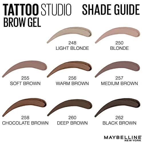 Maybelline TattooStudio Waterproof Eyebrow Gel Makeup Deep Brown 0.23 Fl Oz (6.8ml) | Smudge-Proof & Transfer-Resistant thumbnail 9