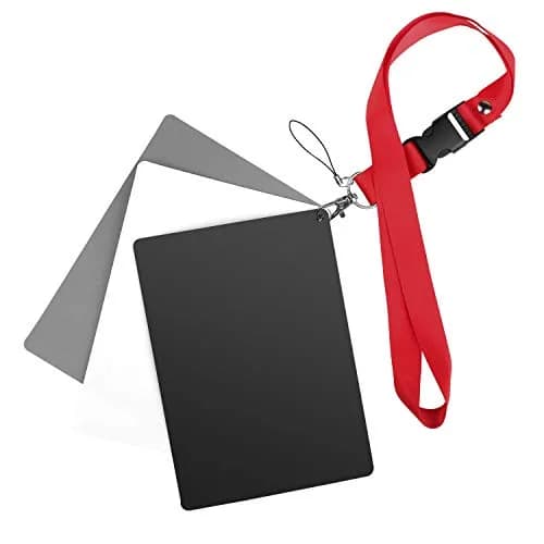 Anwenk Large Grey Card 5.3"x 7.28" (13.5x18.5 cm) | Neutral 18% Exposure Photography White Balance Card with Lanyard thumbnail 3