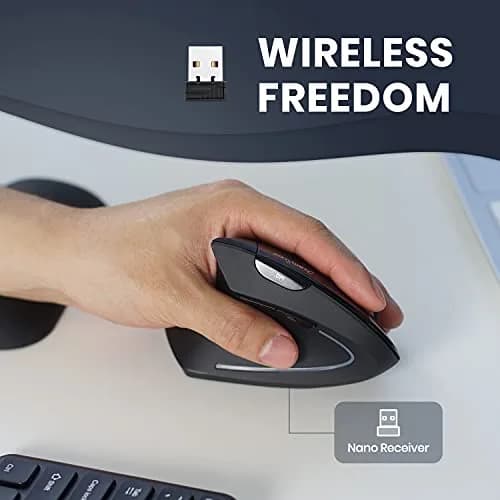 Perixx PERIMICE-713L Wireless Ergonomic Left Handed Vertical Mouse | 120x75x63 mm thumbnail 6