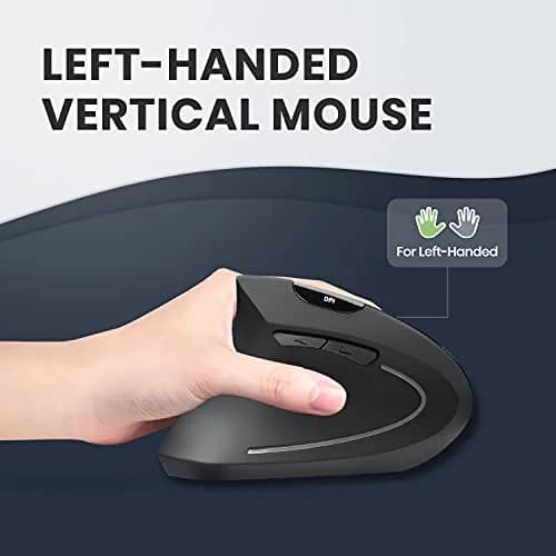 Perixx PERIMICE-713L Wireless Ergonomic Left Handed Vertical Mouse | 120x75x63 mm thumbnail 2