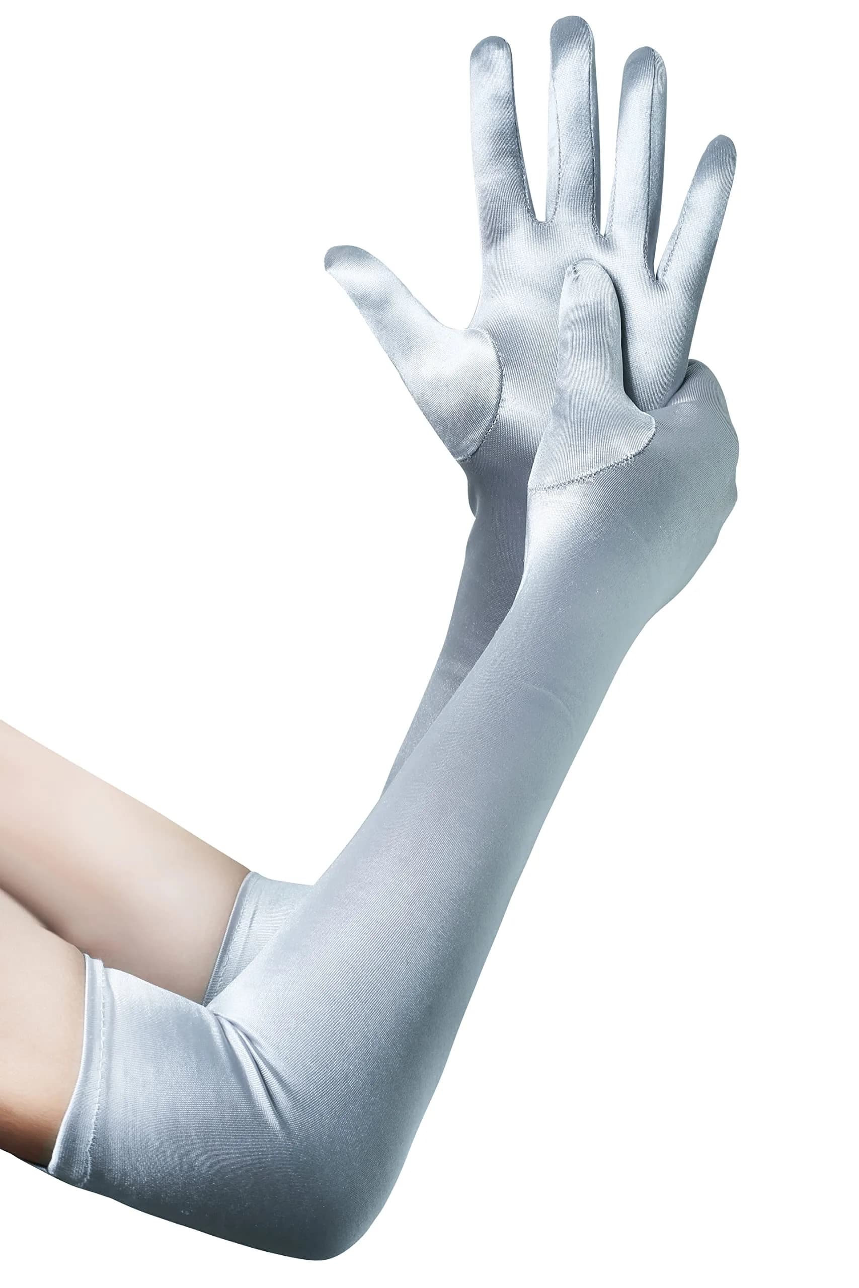 BABEYOND Long Opera Gloves for Women 55cm Satin Vintage Elbow Length Gloves
