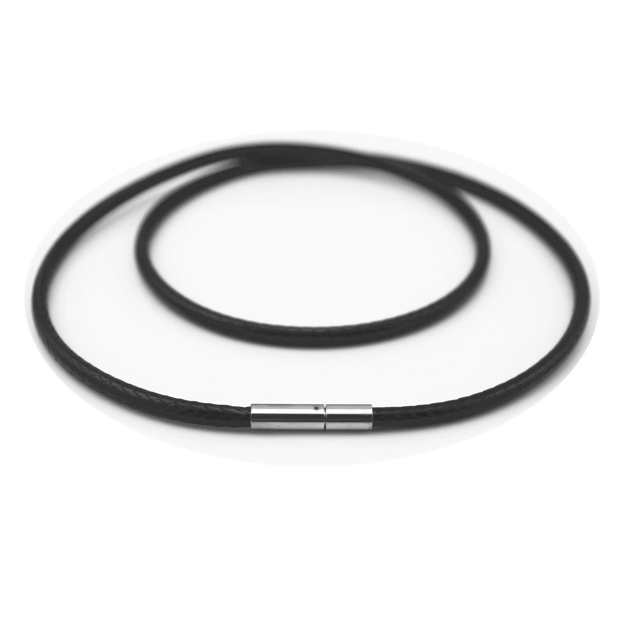 Glory Qin 3mm Dark Brown Leather Cord Chain Necklace 16-28 Inch | Stylish Jewelry for Men & Women — 24 Inch Black