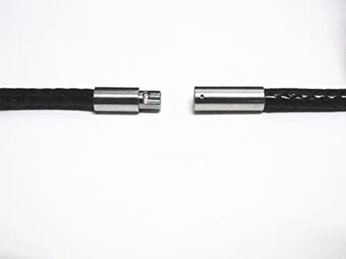 Glory Qin Black Wax Cord Necklace 3mm (20 Inch) | Stainless Steel Clasp Rope for Pendants thumbnail 2