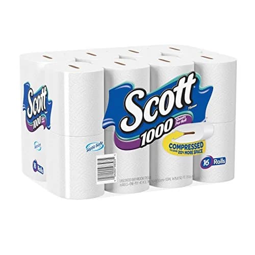 Scott 1000 Sheets Per Roll Toilet Paper, Bath Tissue, 16 Rolls (Pack of 1) | 16,000 Sheets Total thumbnail 2