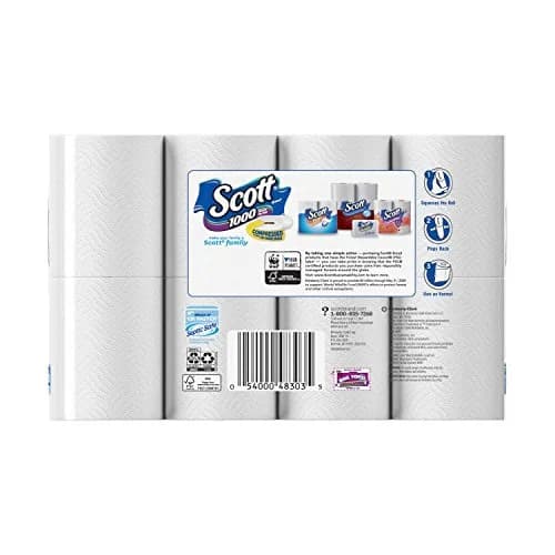 Scott 1000 Sheets Per Roll Toilet Paper, Bath Tissue, 16 Rolls (Pack of 1) | 16,000 Sheets Total thumbnail 3