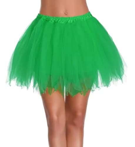 v28 Women's 1950s Vintage Tutu Tulle Petticoat Ballet Bubble Skirt Regular Size (US: 0-12) | Green thumbnail 2