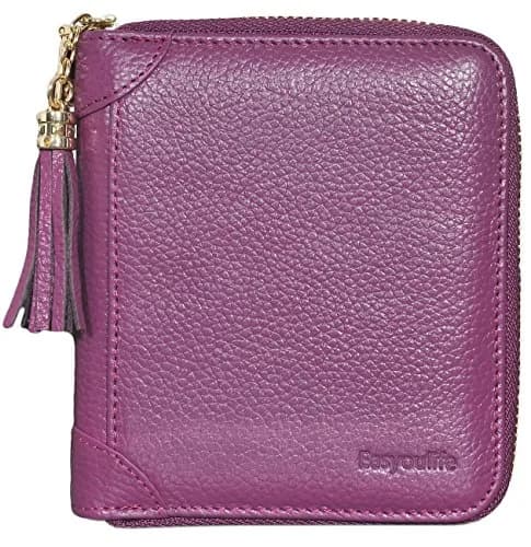 Easyoulife Womens RFID Blocking Leather Card Holder Wallet 40 Card Slots (Purple) thumbnail 4