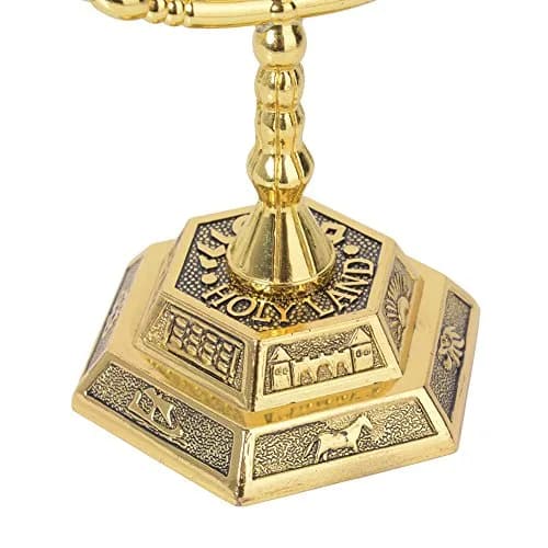 BRTAGG 12 Tribes of Israel Menorah Jerusalem Temple 7 Branch Jewish Candle Holder 20.3 cm (8 Inches) Gold thumbnail 4