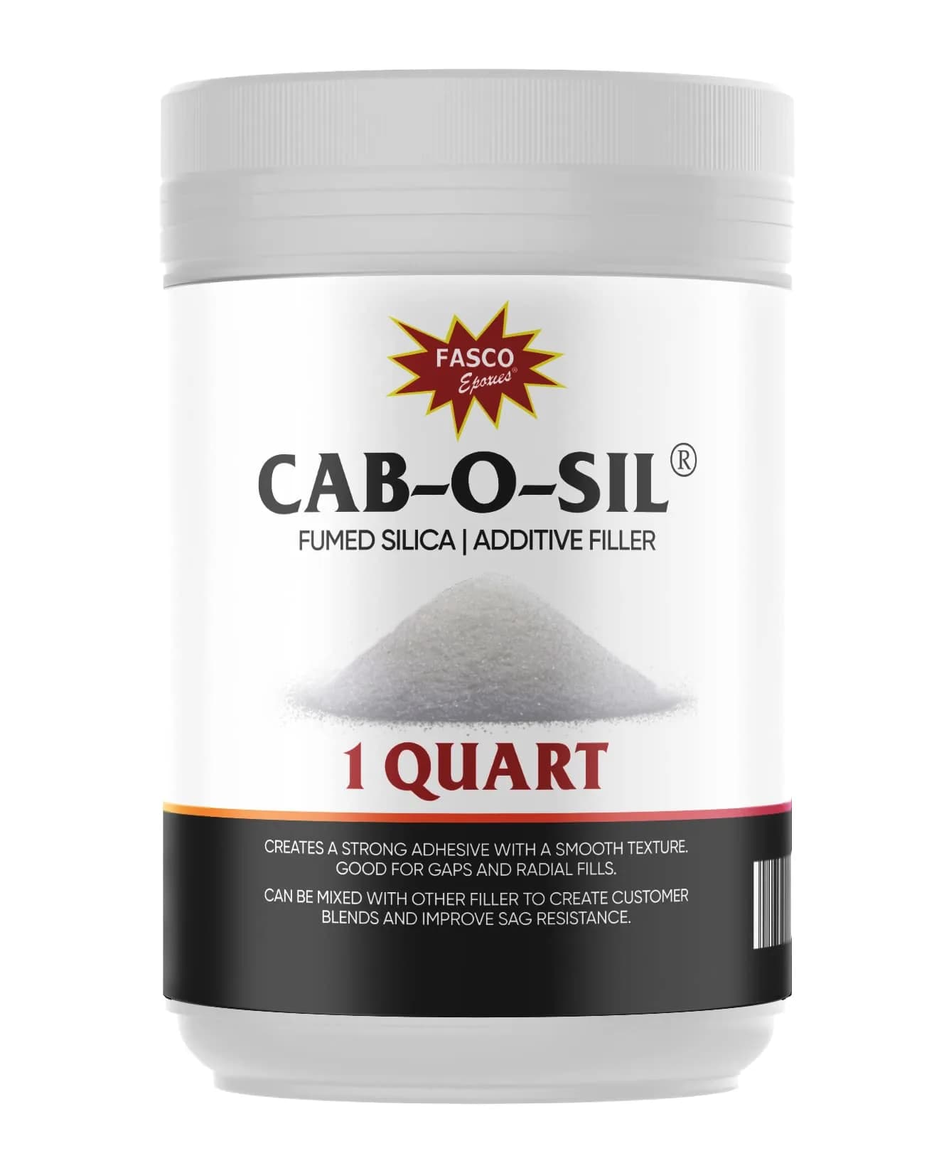 Fasco Epoxies Cab-O-SIL Fumed Silica Thickener Quart (128 fl oz / 3.78 L) | USA Imported Thickening Agent — quart