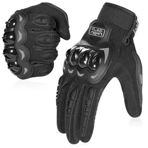 COFIT Motorcycle Gloves for Men and Women, Full Finger Touchscreen, Protection & Breathability, Black Large thumbnail 1