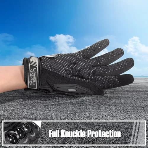 COFIT Motorcycle Gloves for Men and Women, Full Finger Touchscreen, Protection & Breathability, Black Large thumbnail 4