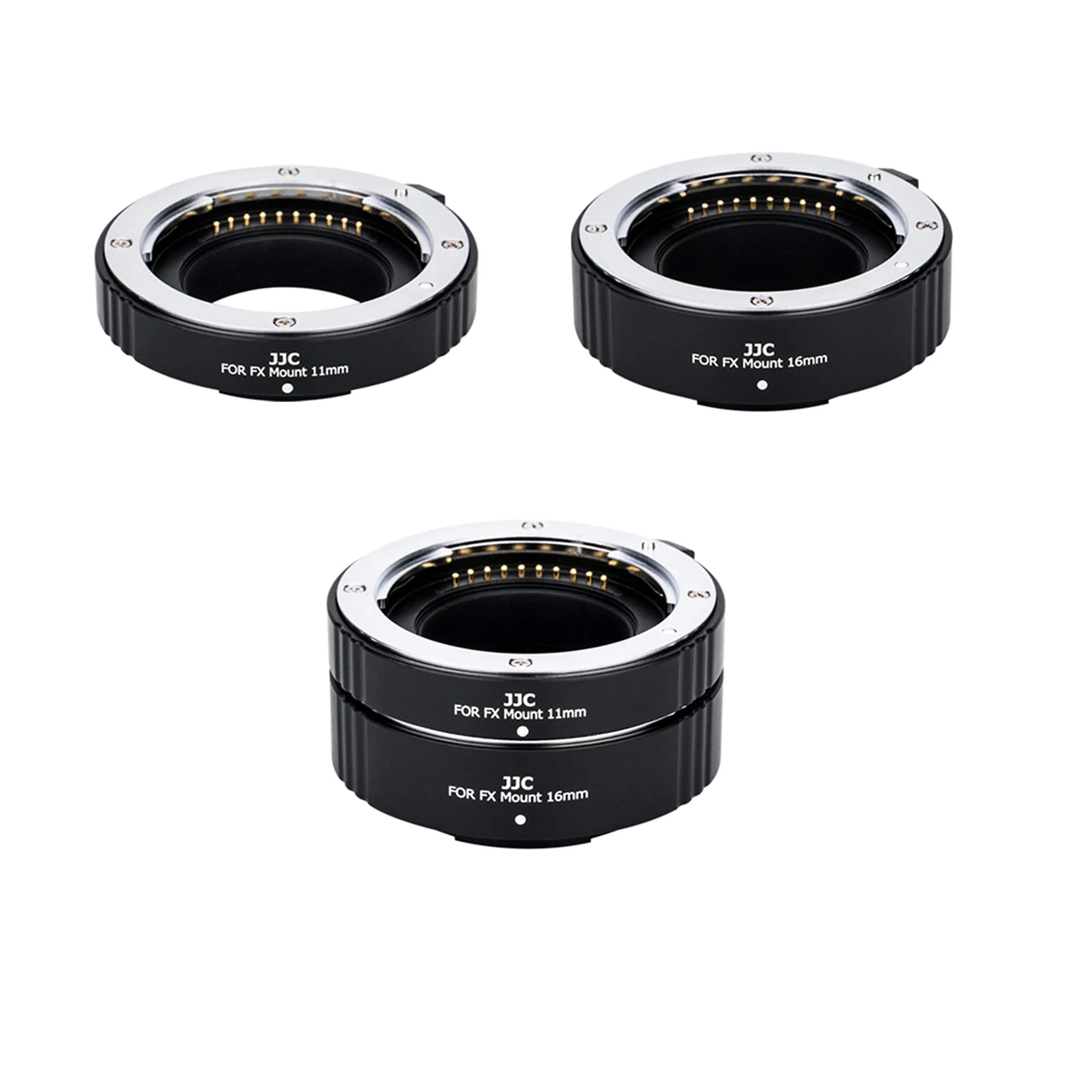 JJC Auto Focus Macro Extension Tube Set for Nikon F Camera & Lens | 12mm, 20mm, 36mm Tubes — Fujifilm X Mount (Set)