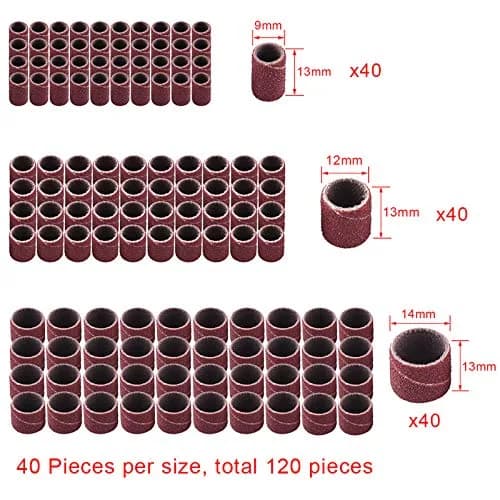 AUSTOR 132 Pieces Aluminum Oxide Sanding Drum Set with Free Box | 120 Grit, Easy to Install, Suitable for Wood & Metal thumbnail 5