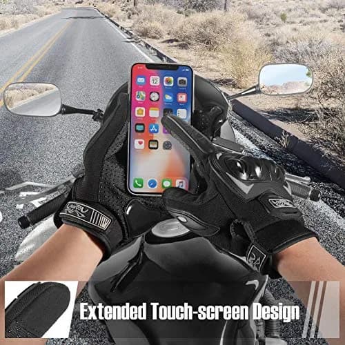 COFIT Motorcycle Gloves for Men and Women Full Finger Touchscreen Black M | Full Protection & Breathable thumbnail 3