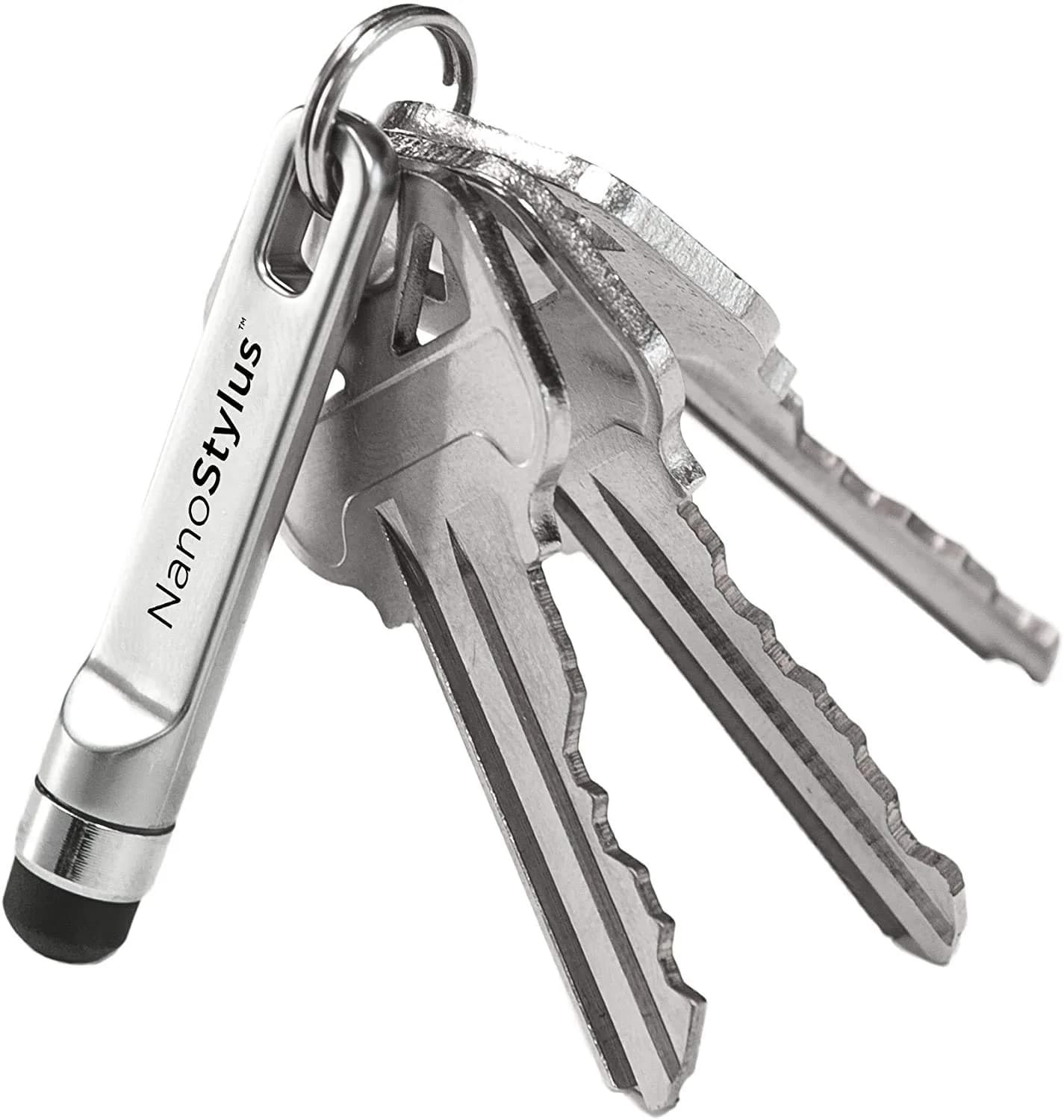 KEY SMART NanoStylus – Mini Keyring Stylus for Touch Screens | Precise, Portable & Ergonomic (2.27kg (5lb)) — Silver