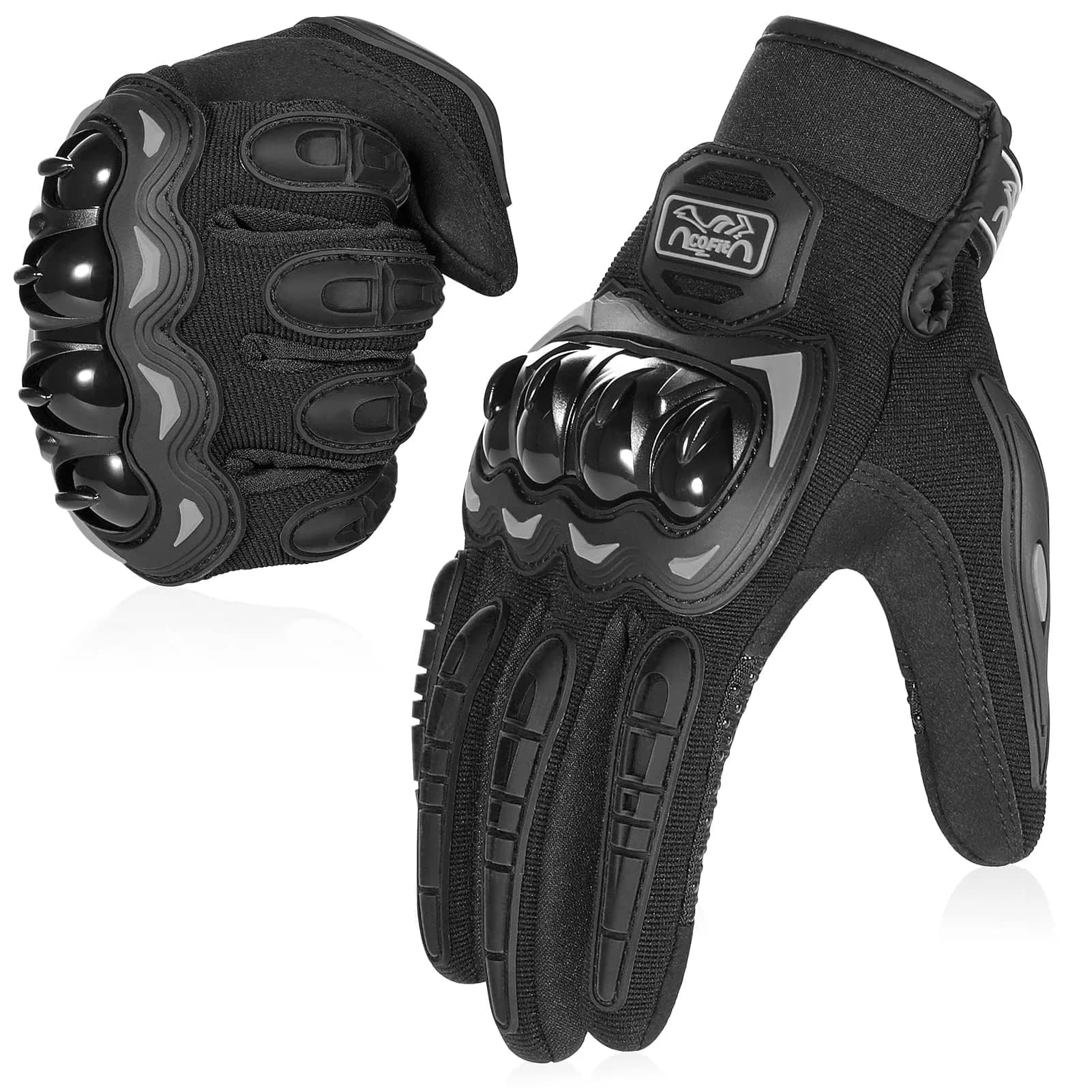 COFIT Motorcycle Gloves for Men and Women, Full Finger Touchscreen, Black XL | Full Protection & Breathable Comfort