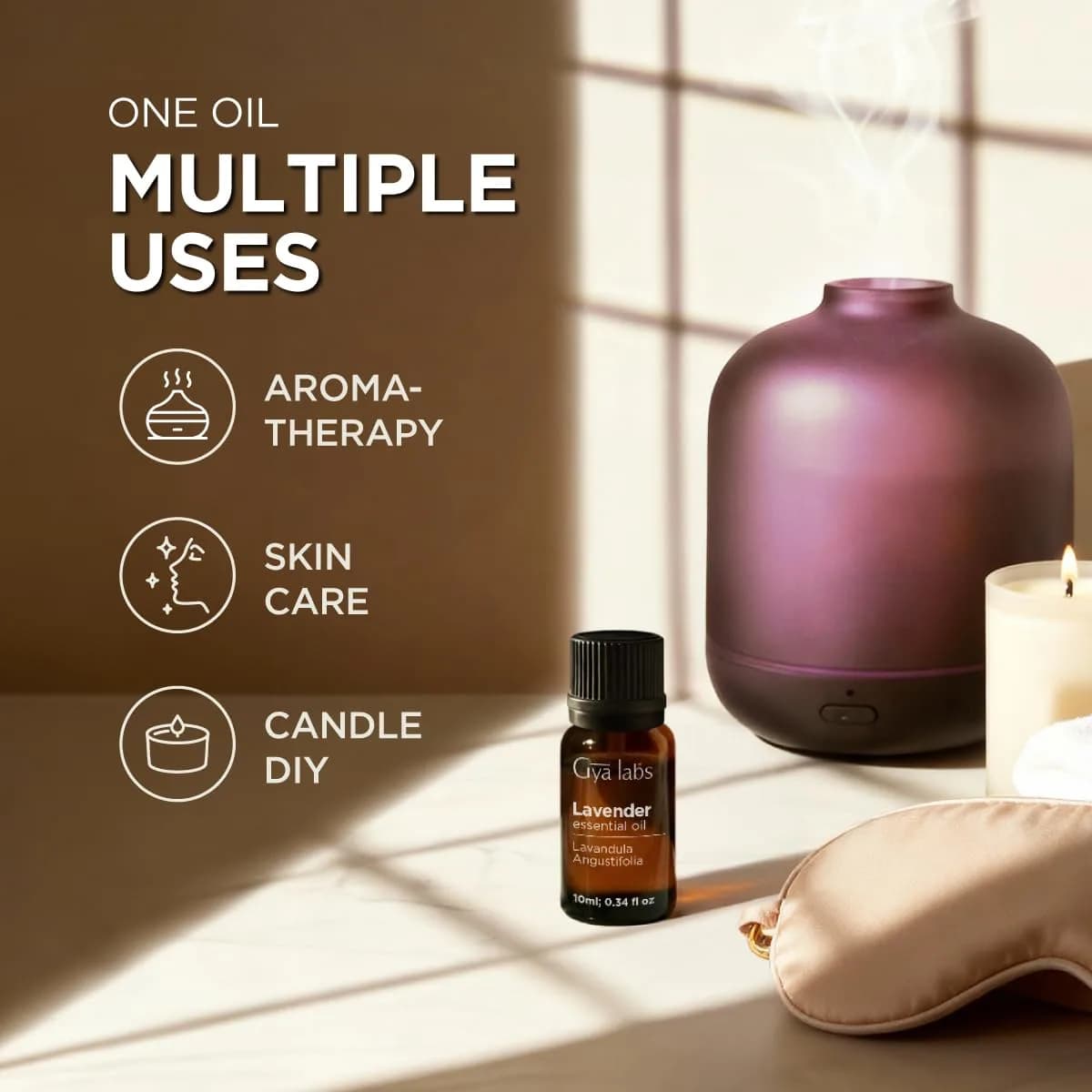 Gya Labs Lavender Essential Oil Pure 0.34 Fl Oz (10 ml) | USA Imported for Diffuser, Skin, Hair & Candle Making thumbnail 5