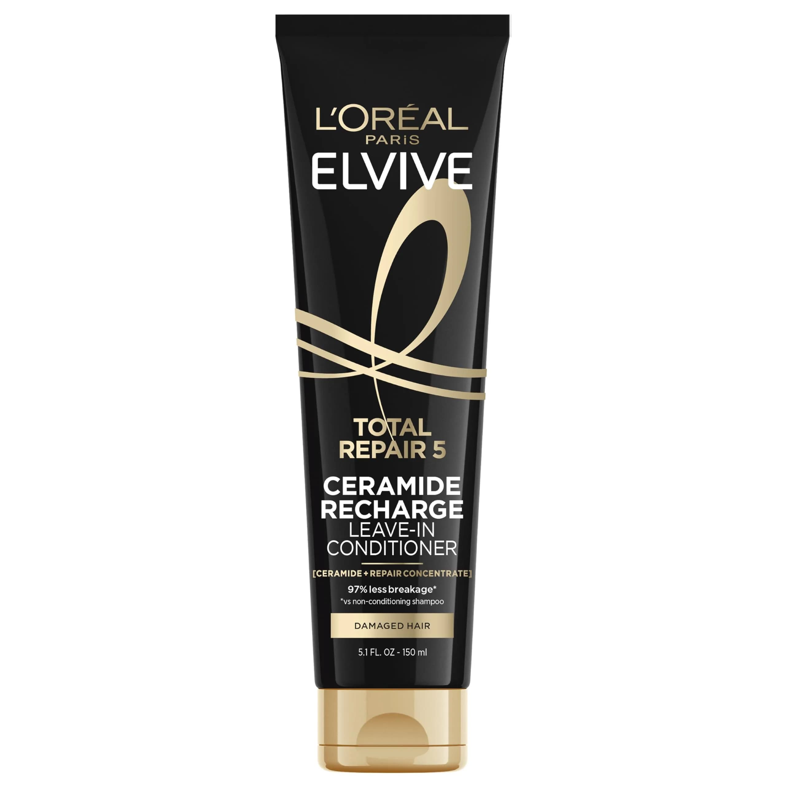 L'Oreal Paris Elvive Total Repair 5 Protein Recharge Leave-In Conditioner Treatment 150ml (5.1 Fl Oz) | Strengthens & Protects Hair - main product image