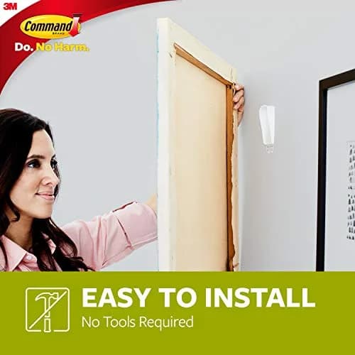 Command Canvas Hangers, 3 lb Capacity, 3 White Hangers & 4 Large Strips | Damage-Free Hanging for Canvas Art thumbnail 4