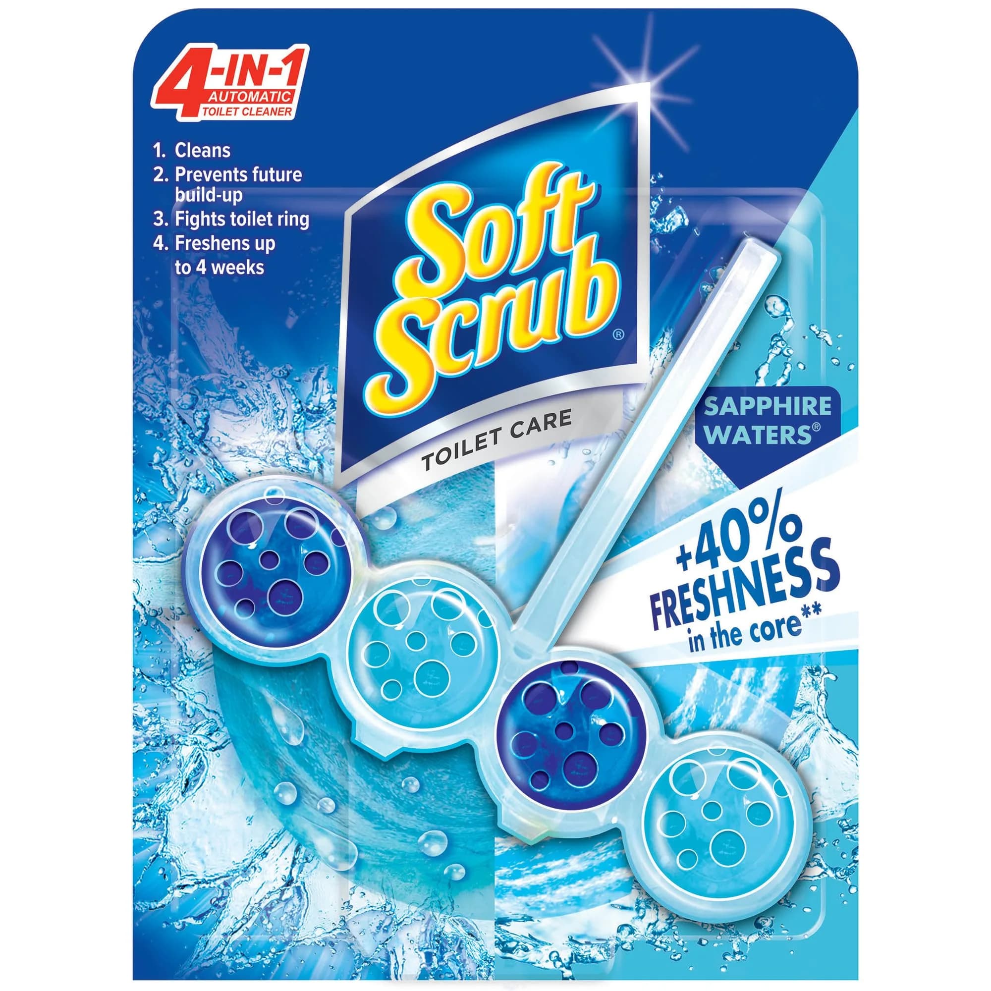 Soft Scrub 4-in-1 Rim Hanger Toilet Bowl Cleaner Lavender 2 Count | Long-Lasting Freshness & Buildup Prevention — Sapphire Waters