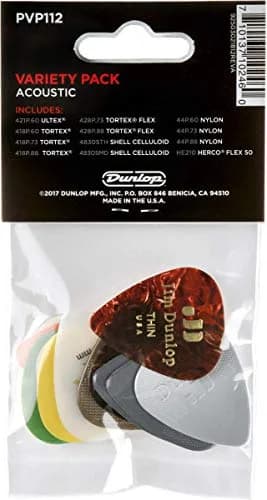 Jim Dunlop Acoustic Pick Variety Pack - 12 Pack | Explore Tone with USA-Made Picks thumbnail 2