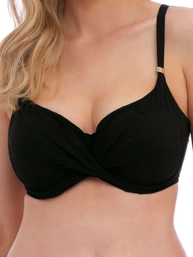 Fantasie Swim Ottawa Underwire Bikini Top 38G Low Rise Sweetheart Neck Black | Elegant, Comfortable, UK Sizing