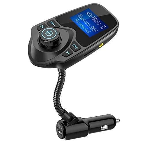Nulaxy KM18 Bluetooth 5.0 Car Adapter FM Transmitter with 1.44" LCD Screen & Voltmeter | 12V-24V Compatible thumbnail 1