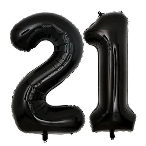 Scorpio 40 Inch Jumbo Black 21 Number Balloons for 21st Birthday Decorations | Reusable Party Props thumbnail 1