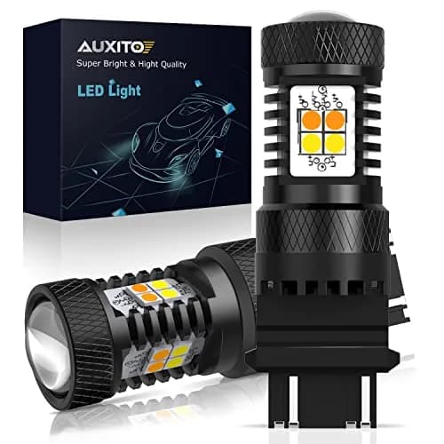 AUXITO 3157 Switchback LED Turn Signal Bulbs 50W | Dual Color White & Amber, 12V, Pack of 2, Car Tail & Parking Lights thumbnail 1