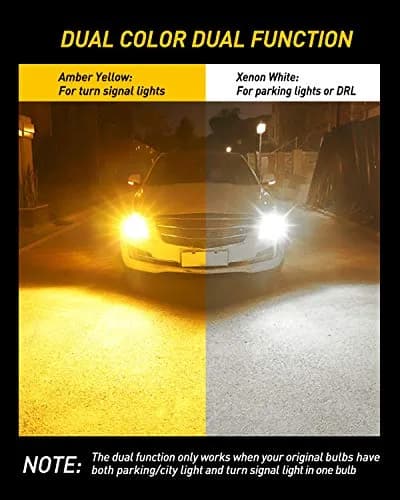 AUXITO 3157 Switchback LED Turn Signal Bulbs 50W | Dual Color White & Amber, 12V, Pack of 2, Car Tail & Parking Lights thumbnail 4