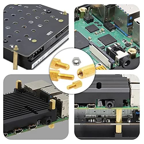 Geekworm M2.5 Brass Hex Spacer/Standoffs Screws Nuts Kit for Raspberry Pi 5/4B/3B+ 100Pcs | Installation Tool with Storage Case thumbnail 4
