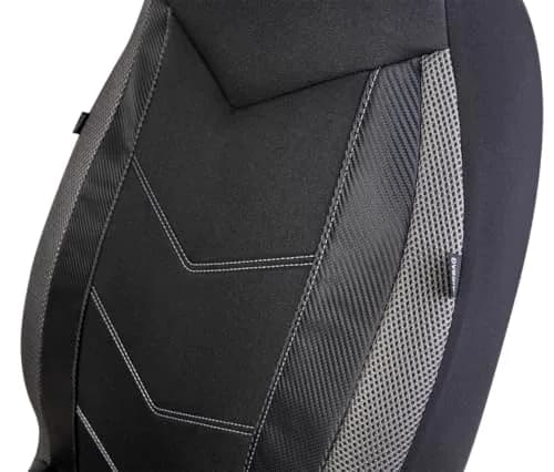 PIC AUTO Gray Carbon Fiber Mesh Front Seat Covers | Universal Fit, Airbag Compatible (1.01 kg / 2.23 lb) thumbnail 3
