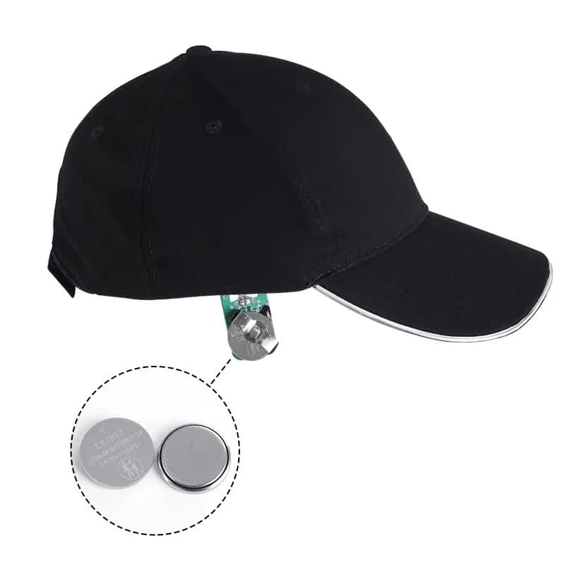 JIGUOOR LED Baseball Cap with Light Up Feature, Blue, 1 Unit | Adjustable Cotton Cap for Night Events thumbnail 6