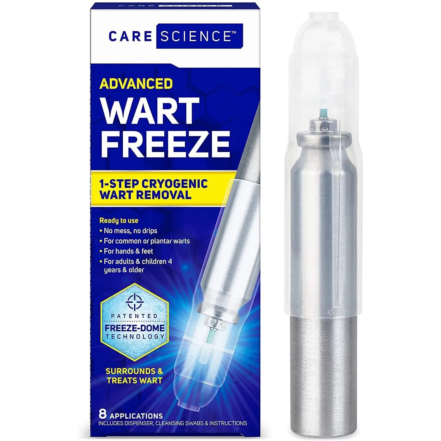 Care Science Wart Remover Freeze 8 Uses | Fast Acting 1-Step Cryotherapy Treatment - main product image