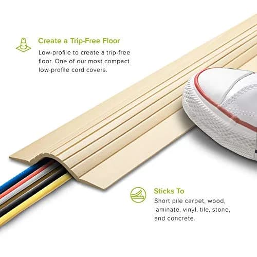 UT Wire Cable Blanket Low Profile Cord Cover Protector 3.05 m (10 FT) | Beige thumbnail 2