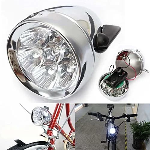WIROJ Vintage Retro Bicycle Front Light Lamp 7 LED | Waterproof, Retro Look, Easy Install thumbnail 1