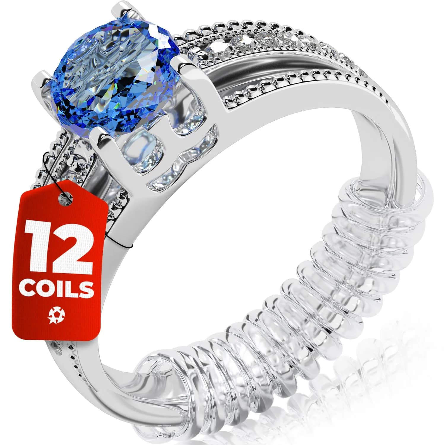 5 STARS UNITED Ring Sizer Adjuster 12 Pack Clear | Invisible Design for Loose Rings