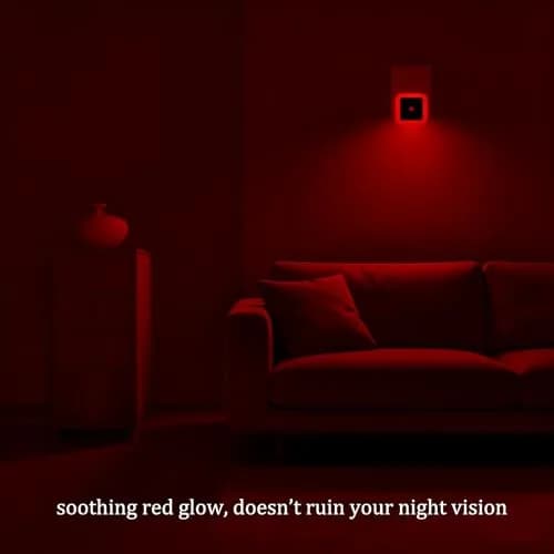 Elsent 4 Pack Plug-in Red LED Night Lights for Sleeping | Auto Light Sensor, Dusk-to-Dawn thumbnail 2
