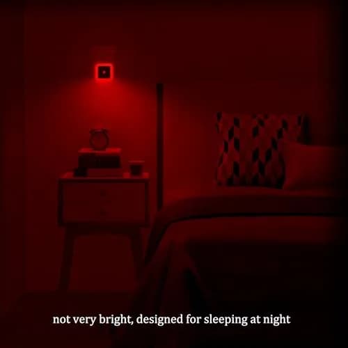 Elsent 4 Pack Plug-in Red LED Night Lights for Sleeping | Auto Light Sensor, Dusk-to-Dawn thumbnail 3