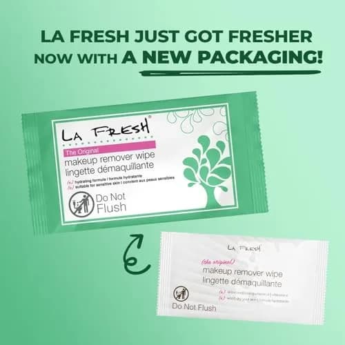 LA Fresh Makeup Remover Wipes With Vitamin E, 200 Count | Biodegradable Face Wipes for All Skin Types thumbnail 8