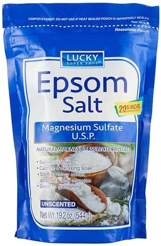 Lucky Super Soft Epsom Salt 540 g (19.2 oz) | USP Grade Magnesium Sulfate for Relaxing Soaks & Muscle Relief thumbnail 1