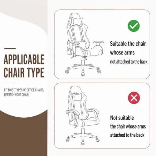 Deisy Dee 4-Piece Gaming Chair Cover Set with Armrest Covers, Universal Stretch Polyester Spandex Jacquard Knit for Racing Office Reclining Chairs, Brown Leaf Pattern, 1 Back 1 Seat 2 Armrest Covers thumbnail 5